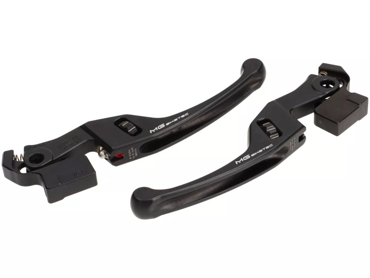Bromshandtagssats -MG-BIKETEC- kort (137 mm), EG/ABE - Vespa GTS 125-300 Keyless - svart/svart