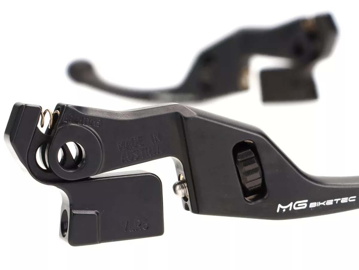 Bromshandtagssats -MG-BIKETEC- kort (137 mm), EG/ABE - Vespa GTS 125-300 Keyless - svart/svart