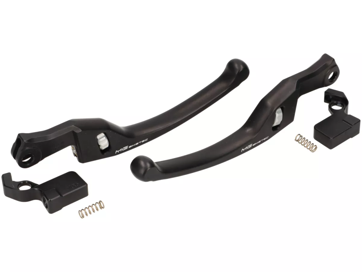 Remhendelset -MG-BIKETEC- lang (162mm), EG/ABE - Vespa GTS 125-310 Keyless - zwart/zilver