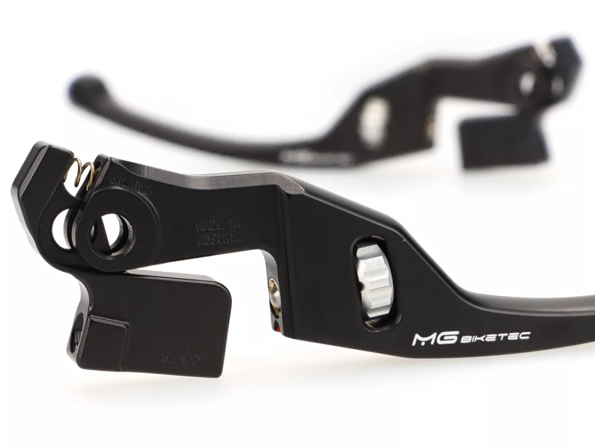 Remhendelset -MG-BIKETEC- lang (162mm), EG/ABE - Vespa GTS 125-310 Keyless - zwart/zilver