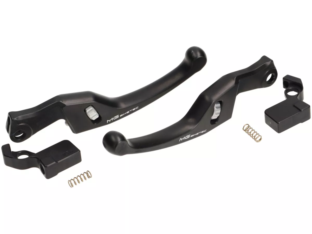 Remhendelset -MG-BIKETEC- kort (137mm), EG/ABE - Vespa GTS 125-310 Keyless - zwart/zilver