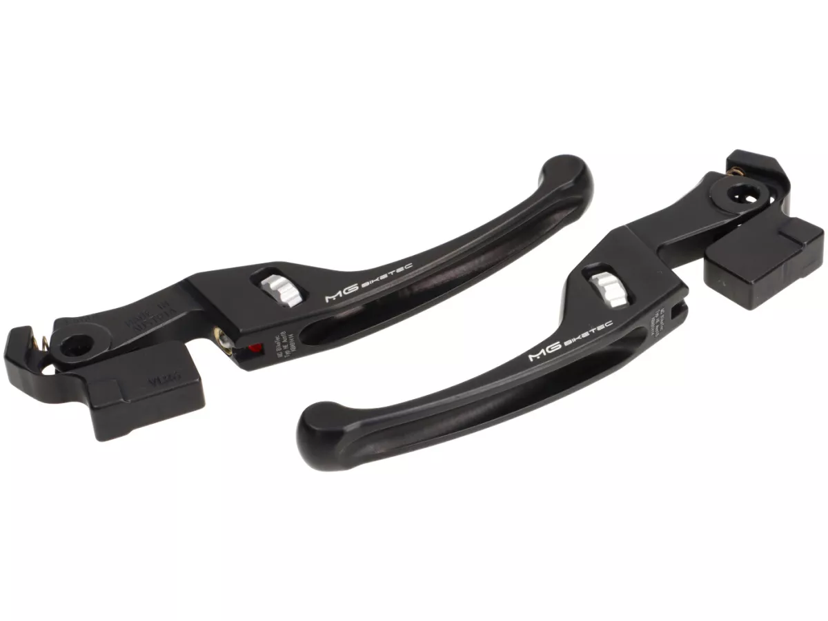 Remhendelset -MG-BIKETEC- kort (137mm), EG/ABE - Vespa GTS 125-310 Keyless - zwart/zilver