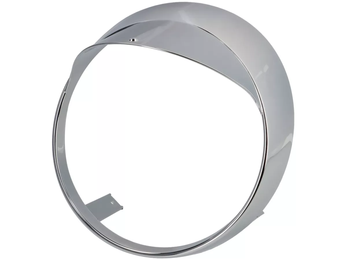 Headlight rim with visor -MOTO NOSTRA Vespa GTS Keyless, 125 (ZAPMD3202, ZAPMD3203), Vespa GTS 300 HPE (ZAPMD3103, ZAPMD3104) - chrome
