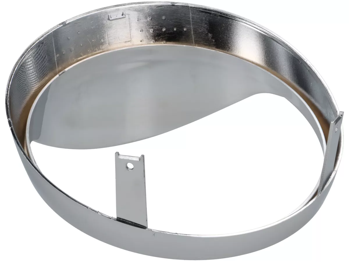 Headlight rim with visor -MOTO NOSTRA Vespa GTS Keyless, 125 (ZAPMD3202, ZAPMD3203), Vespa GTS 300 HPE (ZAPMD3103, ZAPMD3104) - chrome