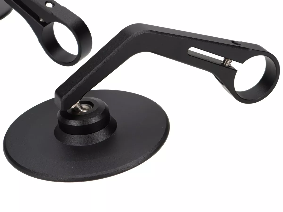 Spiegelset -MOTO NOSTRA 1407, aluminium CNC, Ø=95mm rond, stuuruiteinden- zwart mat