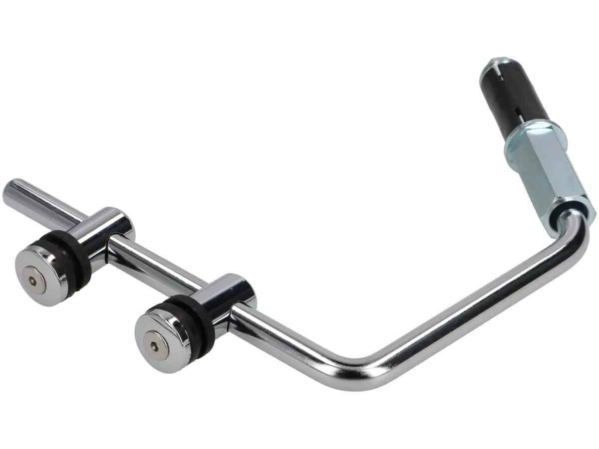 Bracket for flyscreen -MOTO NOSTRA, w=293mm, h=101mm- Vespa GTS, GTS Super, GTS 125-300cc HPE Keyless (2023-)  - chrome