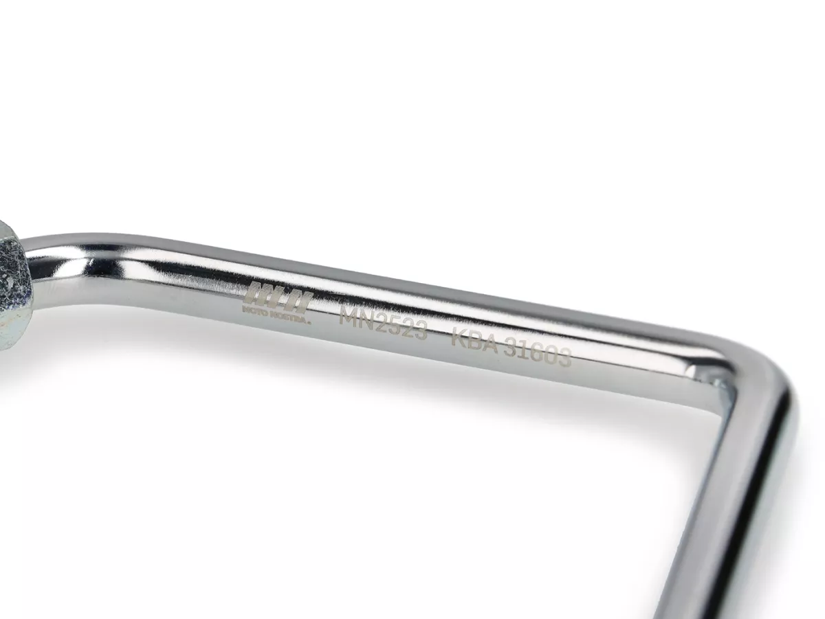 Bracket for flyscreen -MOTO NOSTRA, w=293mm, h=101mm- Vespa GTS, GTS Super, GTS 125-300cc HPE Keyless (2023-)  - chrome