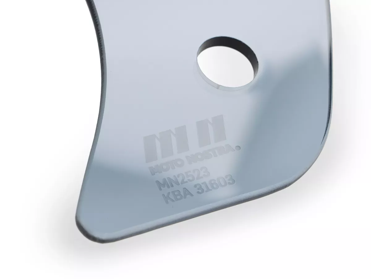 Parabrisas sin soporte -MOTO NOSTRA, a=293mm, h=101mm- Vespa GTS, GTS Super, GTS 125-300cc Keyless (2023-) - gris tintado