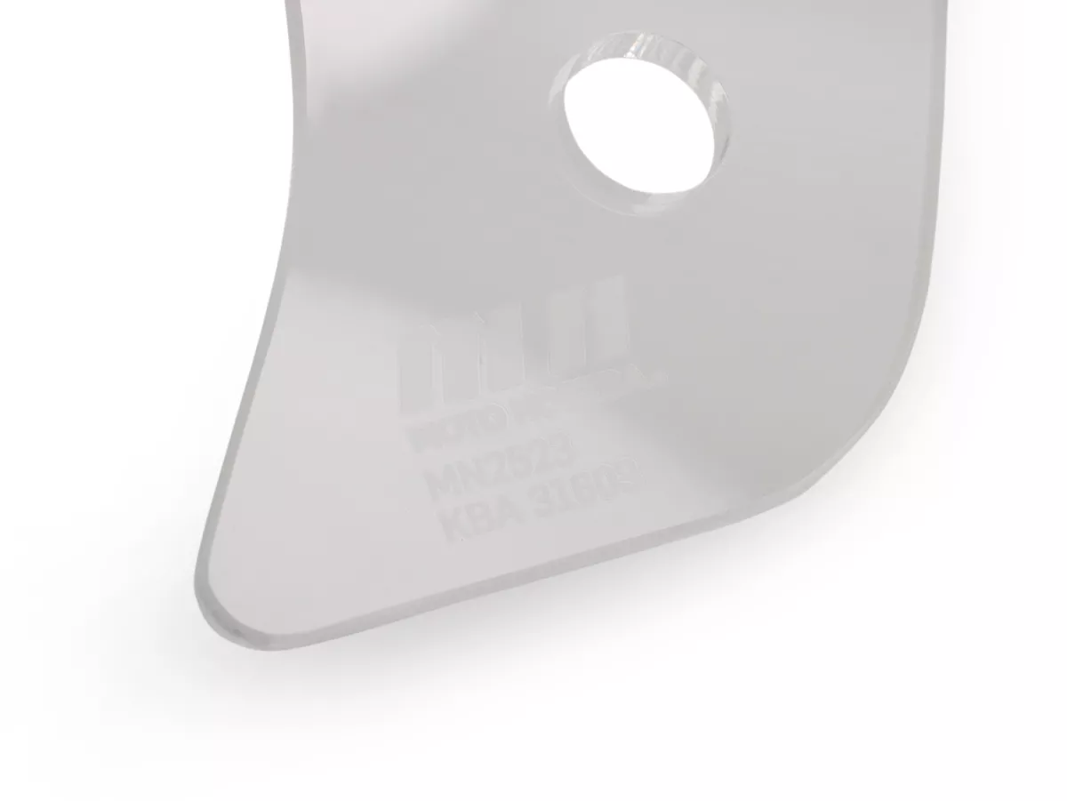 Flyscreen without  bracket -MOTO NOSTRA, w=293mm, h=101mm- Vespa GTS, GTS Super, GTS 125-300cc (2023-) - colourless