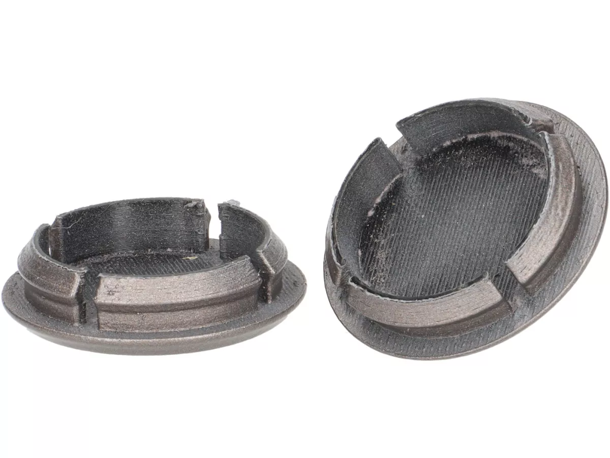 Abdeckkappen-Set Spiegellöcher -Moto Nostra, Grigio Ottomista (G22)- Vespa GTS 125-310 Keyless Basic, Super, Super Sport, Super Tech