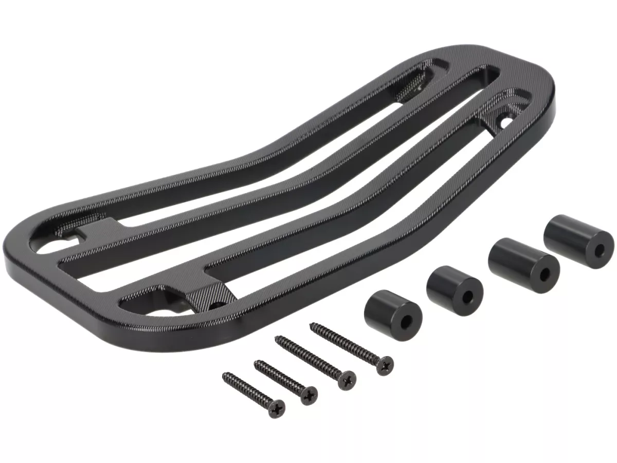 Floor board rack CNC -MOTO NOSTRA- Vespa Primavera 50-150cc, Sprint 50-150cc - shiny black anodised