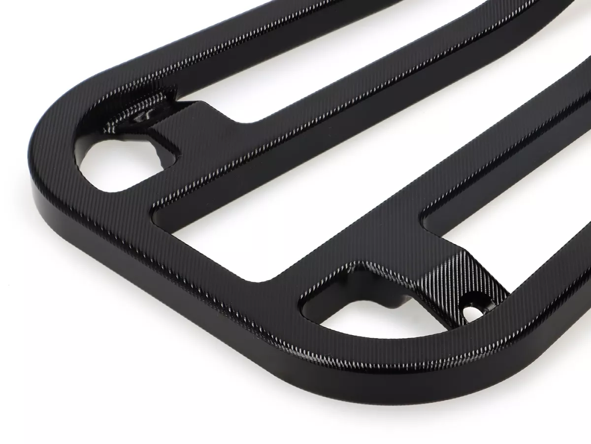 Floor board rack CNC -MOTO NOSTRA- Vespa Primavera 50-150cc, Sprint 50-150cc - shiny black anodised