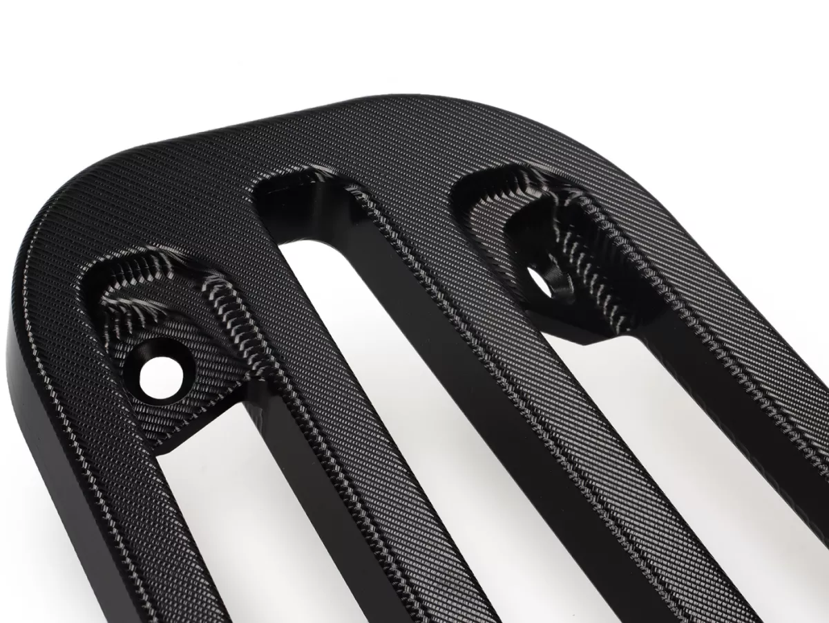 Floor board rack CNC -MOTO NOSTRA- Vespa Primavera 50-150cc, Sprint 50-150cc - shiny black anodised