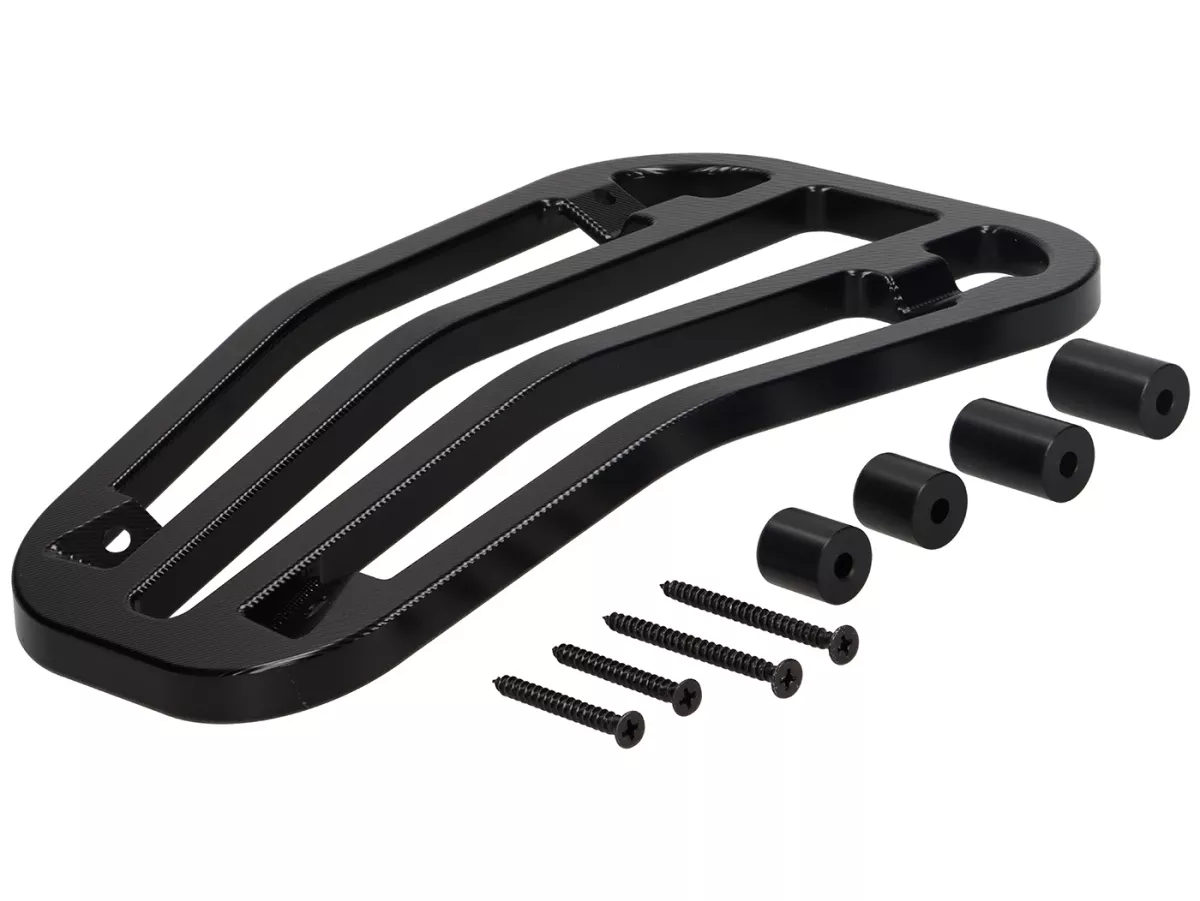Floor board rack CNC -MOTO NOSTRA- Vespa Primavera 50-150cc, Sprint 50-150cc - shiny black anodised