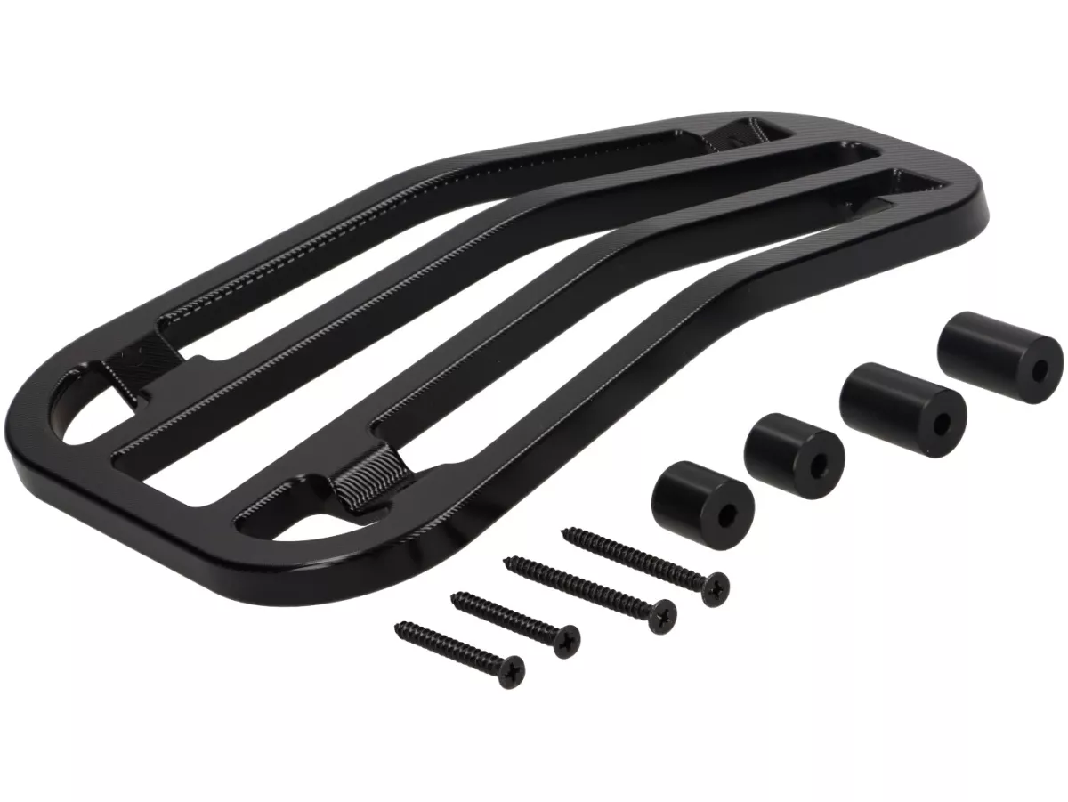 Floor board rack CNC -MOTO NOSTRA- Vespa Primavera 50-150cc, Sprint 50-150cc - shiny black anodised