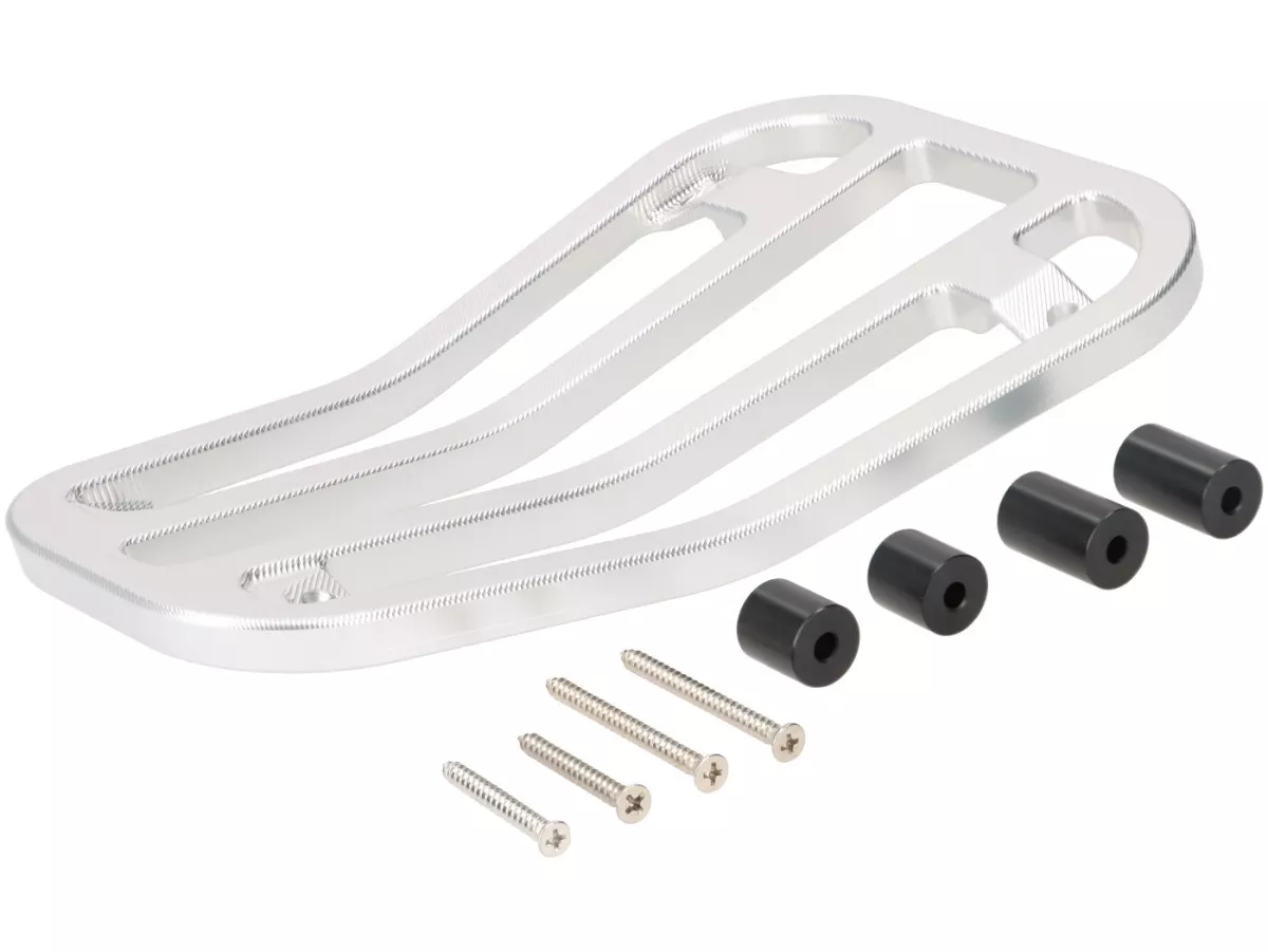Floor board rack CNC -MOTO NOSTRA- Vespa Primavera 50-150cc, Sprint 50-150cc - silver anodised