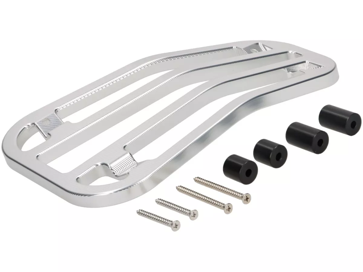 Floor board rack CNC -MOTO NOSTRA- Vespa Primavera 50-150cc, Sprint 50-150cc - silver anodised