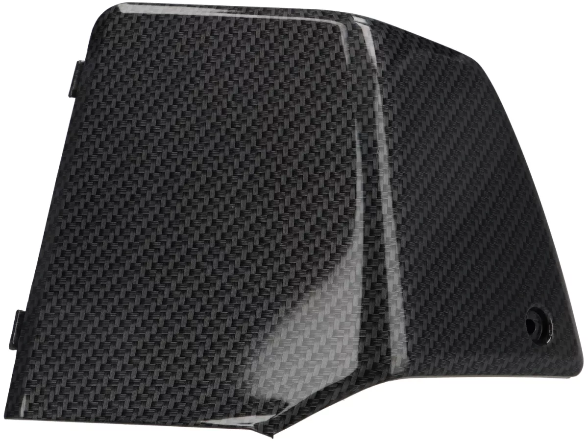 Juego de tapas de mantenimiento para el revestimiento interior del escudo de la pata -MOTO NOSTRA- Vespa GTS 125-310/GTV 300 Keyless - Tapa para la conexión del agua de refrigeración / fusibles - estilo carbono