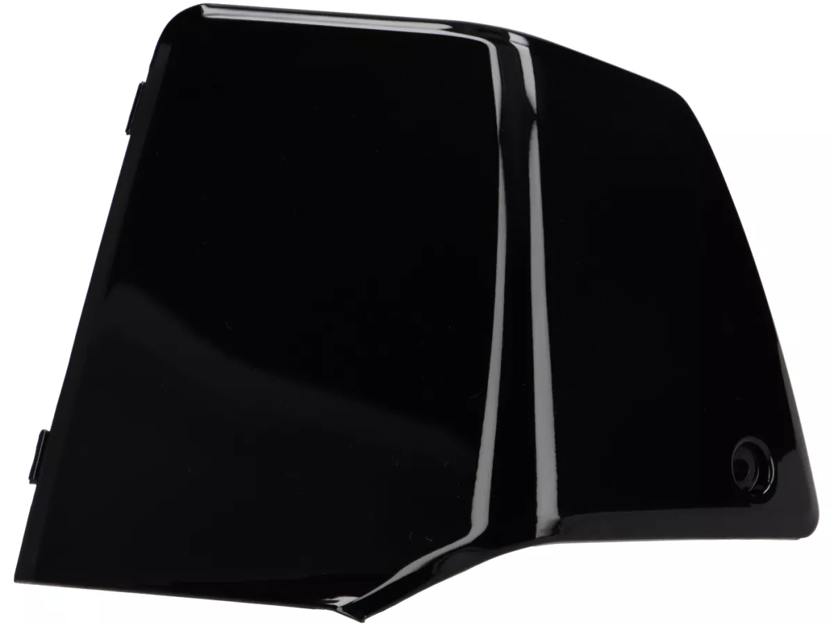 Maintenance flap set for inner lining leg shield -MOTO NOSTRA- Vespa GTS 125-310/GTV 300-310 Keyless - Cover for cooling water connection / fuses - glossy black