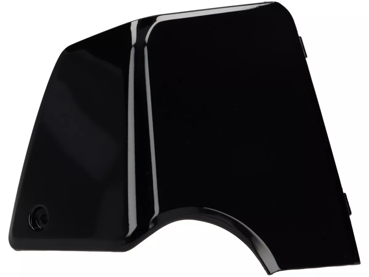 Maintenance flap set for inner lining leg shield -MOTO NOSTRA- Vespa GTS 125-310/GTV 300-310 Keyless - Cover for cooling water connection / fuses - glossy black