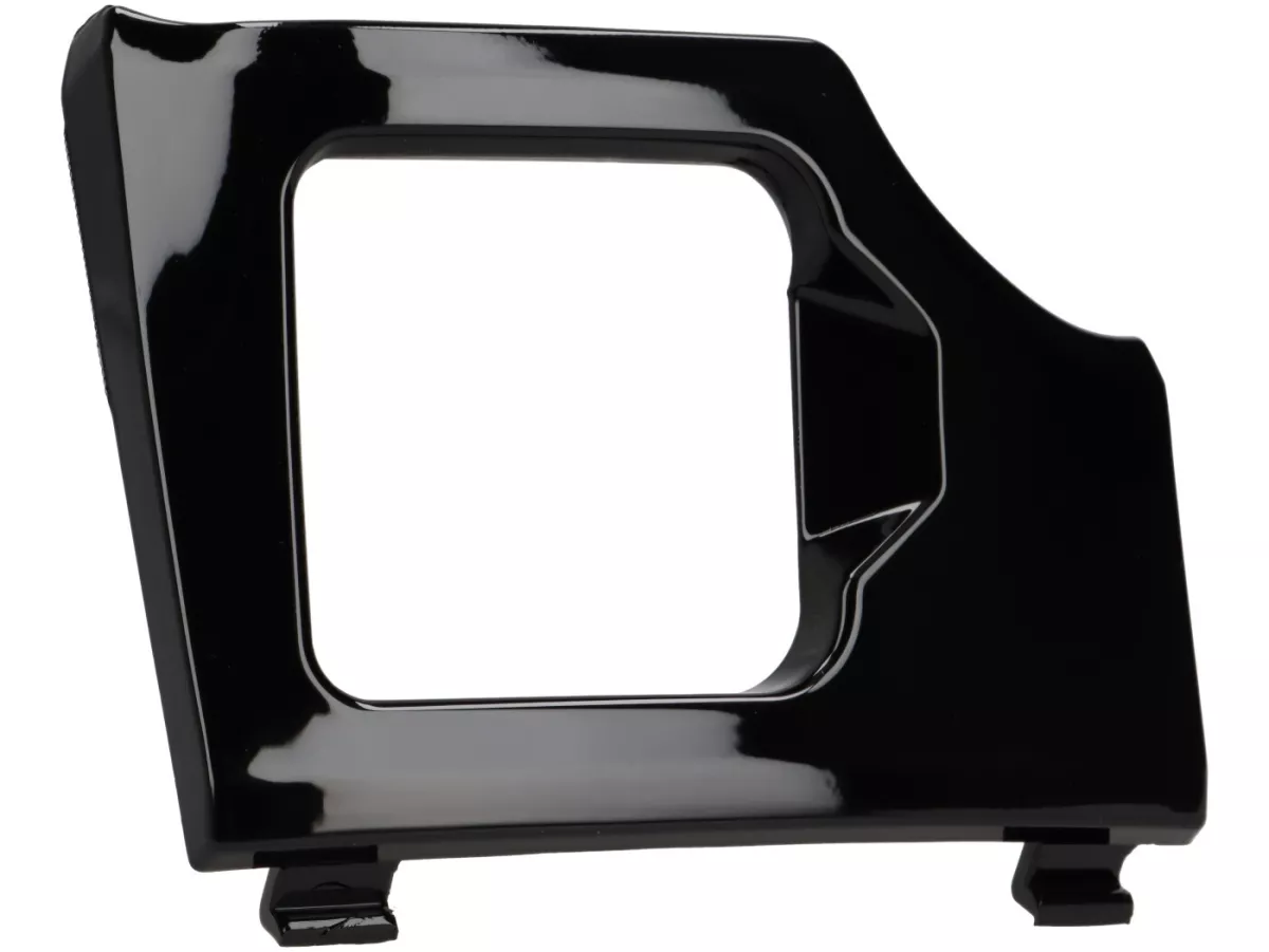 Maintenance flap set for inner lining leg shield -MOTO NOSTRA- Vespa GTS 125-310/GTV 300-310 Keyless - Cover for cooling water connection / fuses - glossy black