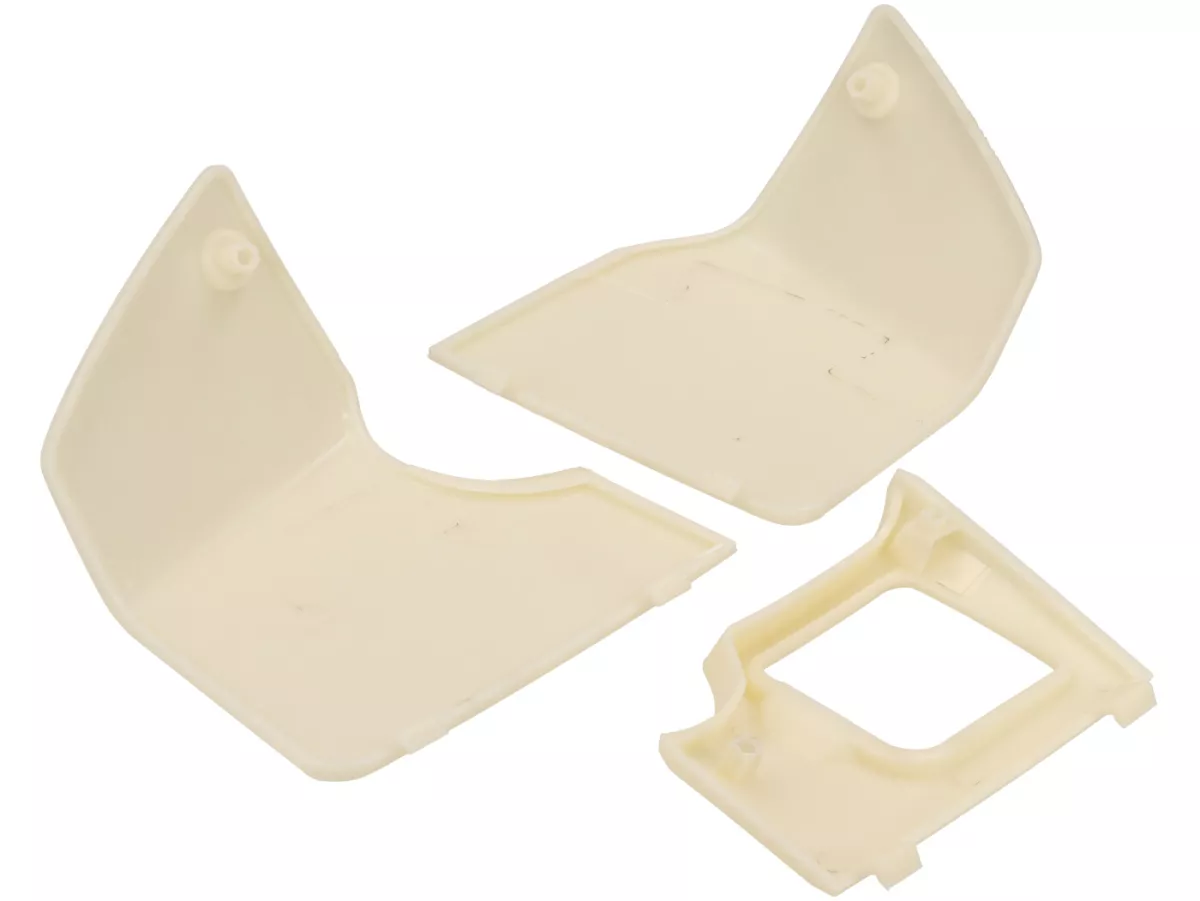 Juego de tapas de mantenimiento para el revestimiento interior del escudo de la pata -MOTO NOSTRA- Vespa GTS 125-310/GTV 300-310 Keyless - Tapa para la conexión del agua de refrigeración / fusibles - sin pintar