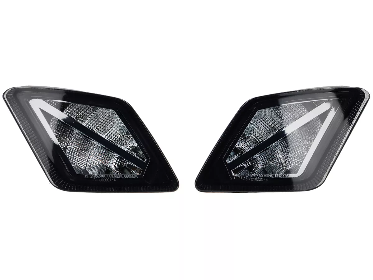 Pair of rear indicators -MOTO NOSTRA- dynamic LED sequential light, with position light (E-mark)- Vespa GTV, GTS 125-310 Keyless - smoked
