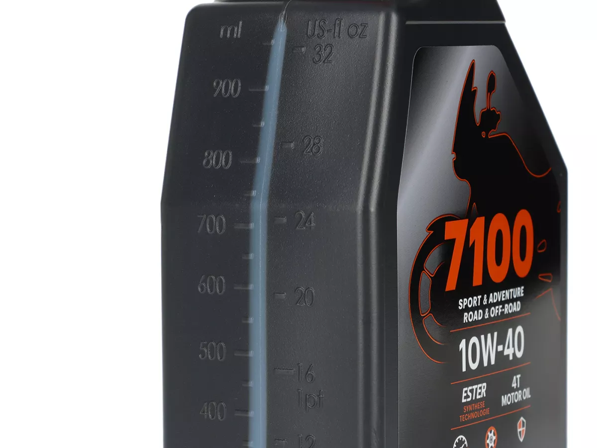 Aceite - Aceite de motor -MOTUL 7100- 4 tiempos SAE 10W-40 totalmente sintético (Jaso MA2)- 1000ml - recomendado por Kingwelle como aceite de engranajes para Vespa Classic Smallframe//Largeframe