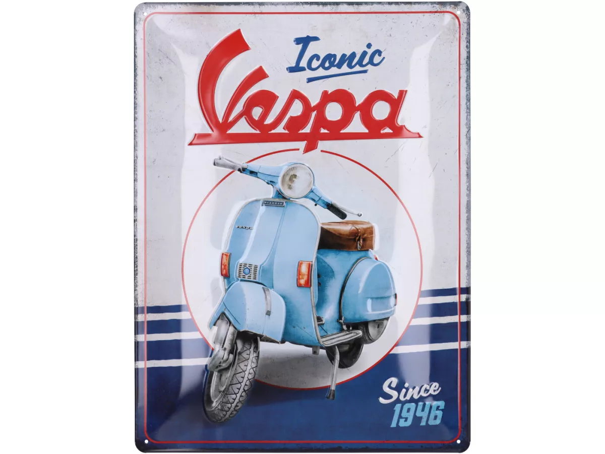 Advertising sign -Nostalgic Art- Vespa, Vespa Iconic Since 1946, 30x40cm