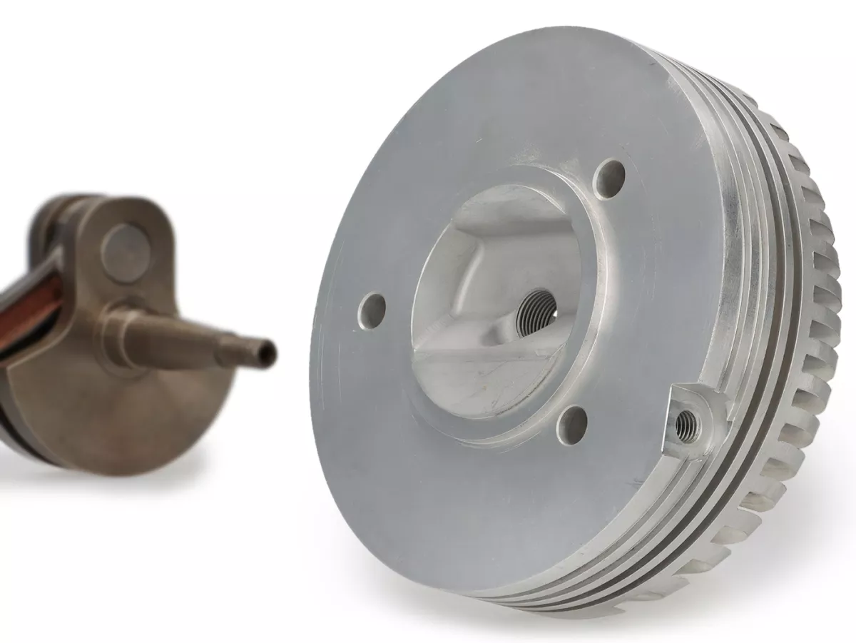Kit de puesta a punto incl. cigüeñal KINGWELLE y culata CNC -NAGY BLECHROLLER 135 ccm, Wideframe/Faro Basso 1948-1952, Ø=56,5mm, carrera=54mm- Vespa V1 a V15, V30 a V33, 125U, ACMA (-1953), Hoffmann A, B, C, M24, Douglas Rod
