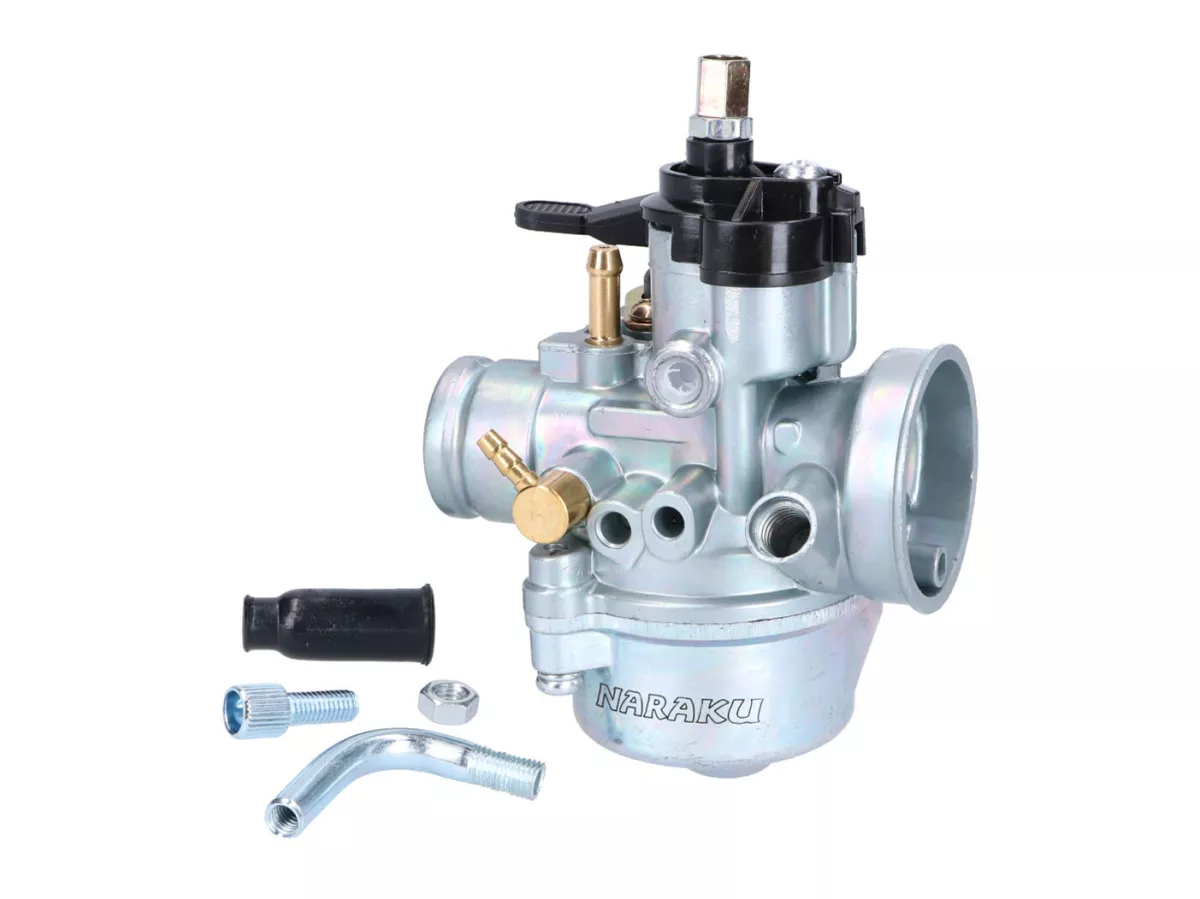Carburatore -NARAKU- 17,5 mm con strozzatura a leva per ciclomotore a ingranaggi