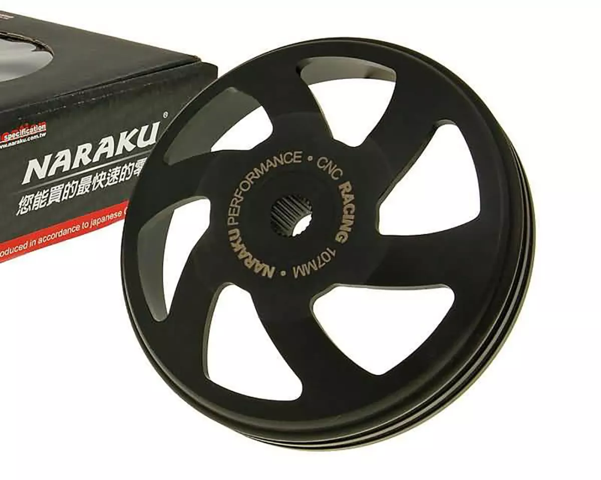 Bel kopling -NARAKU- V.2 CNC 107mm untuk Piaggio, Peugeot, Kymco, SYM, GY6