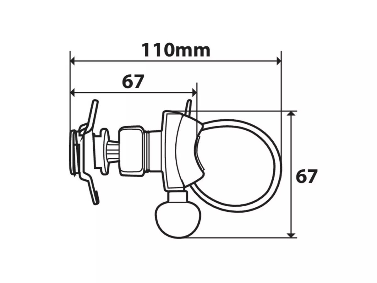 Hållare för mobiltelefon/smartphone -OPTILINE- Opti-Belt flexibel för 15-40 mm styren