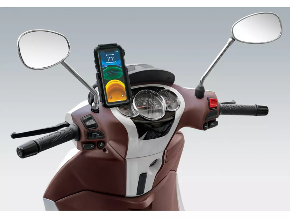 Holder for mobile phone / smartphone -OPTILINE- Opti-Arm flexible, mirror connection with eyelet 10x14mm