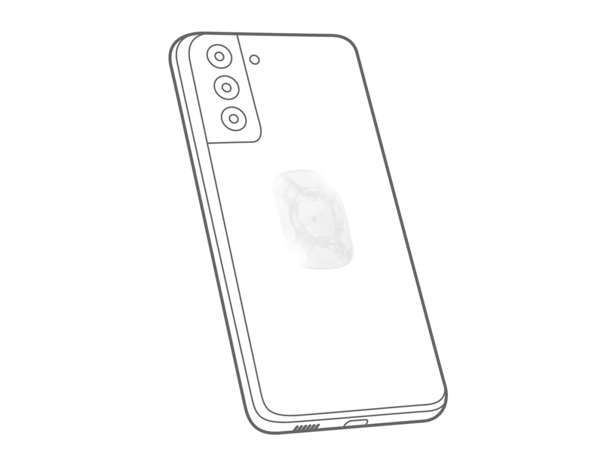 Holder for mobile phone / smartphone -OPTILINE- Opti-Universal - adhesive mounting - transparent