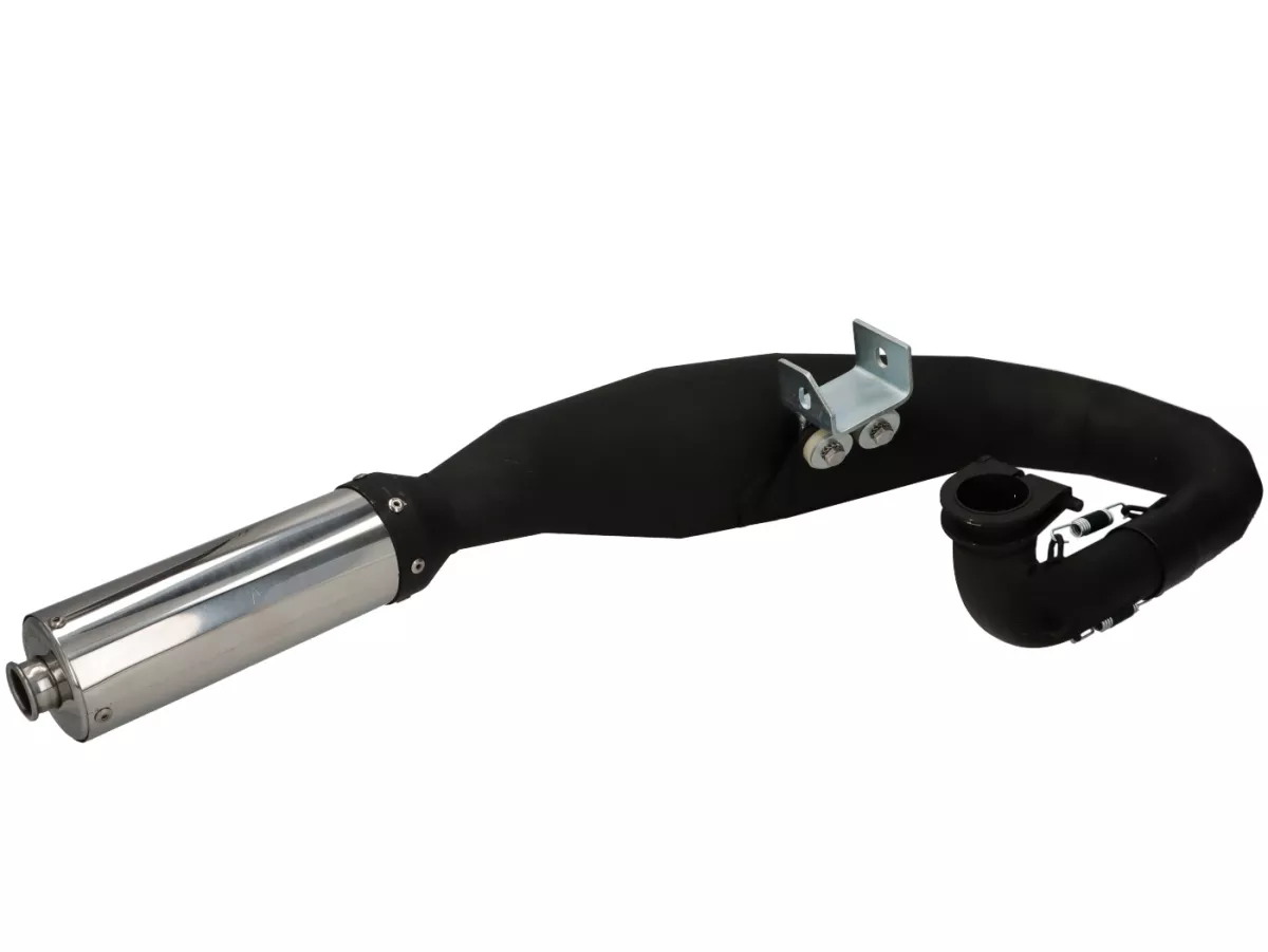 Scarico - SerieRS 'JL Style'- sinistra- Vespa PX80, PX125, PX150 - 166cc, 177cc - Nero