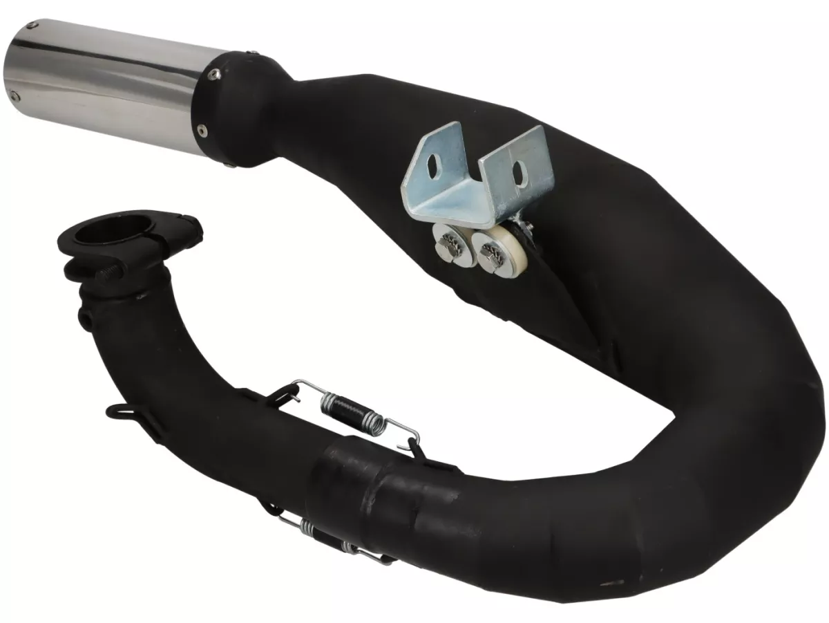 Scarico - SerieRS 'JL Style'- sinistra- Vespa PX80, PX125, PX150 - 166cc, 177cc - Nero