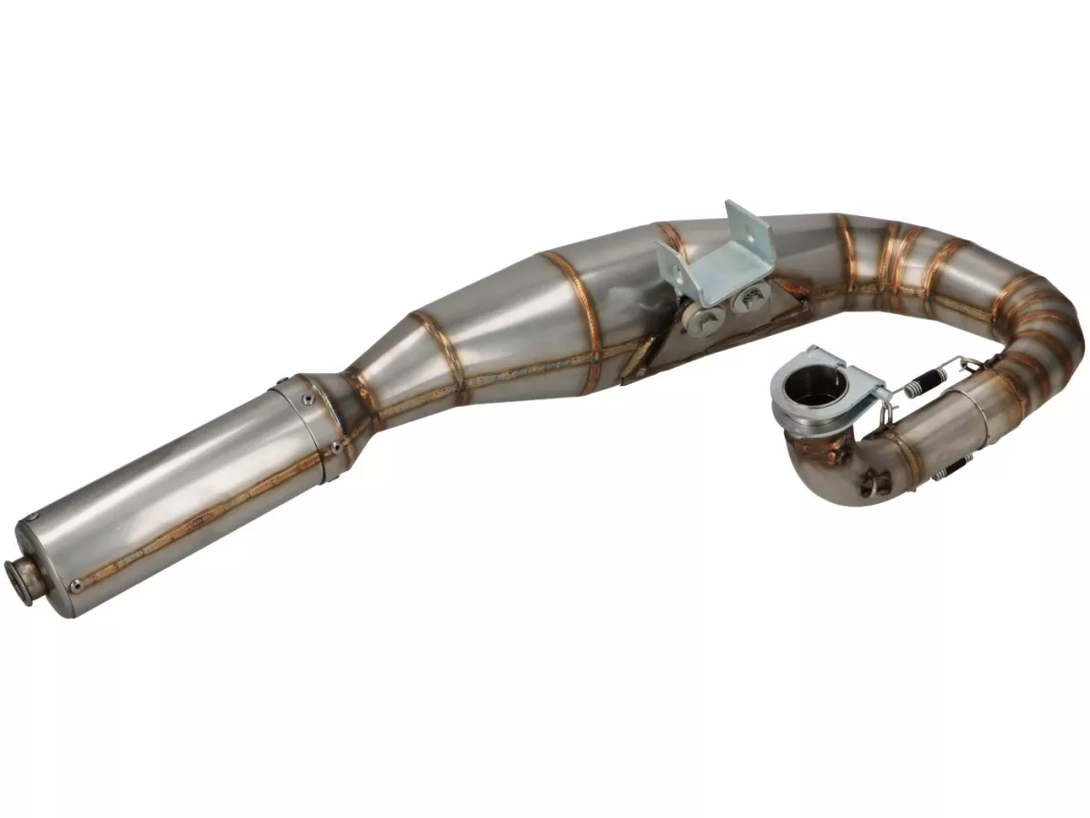 Scarico - SerieRS 'JL Style'- sinistra- Vespa PX80, PX125, PX150 - 166cc, 177cc - acciaio inox