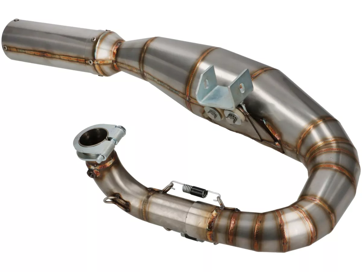 Scarico - SerieRS 'JL Style'- sinistra- Vespa PX80, PX125, PX150 - 166cc, 177cc - acciaio inox
