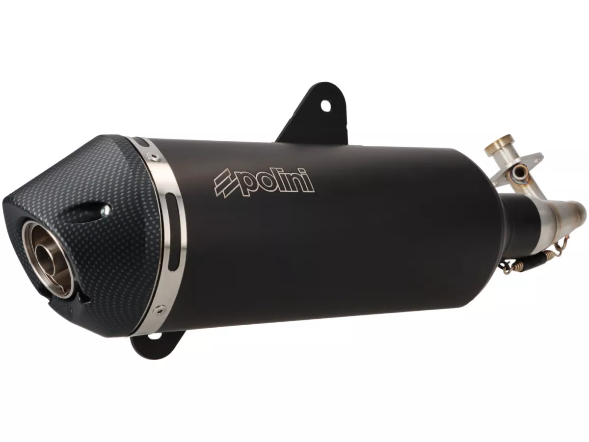 Knalpot -POLINI- sistem lengkap - Vespa GTS 125, GTS Super 125 (MD3A) - (Euro 5, 2021-) - aluminium (hitam) - dihomologasi, dengan konverter katalitik