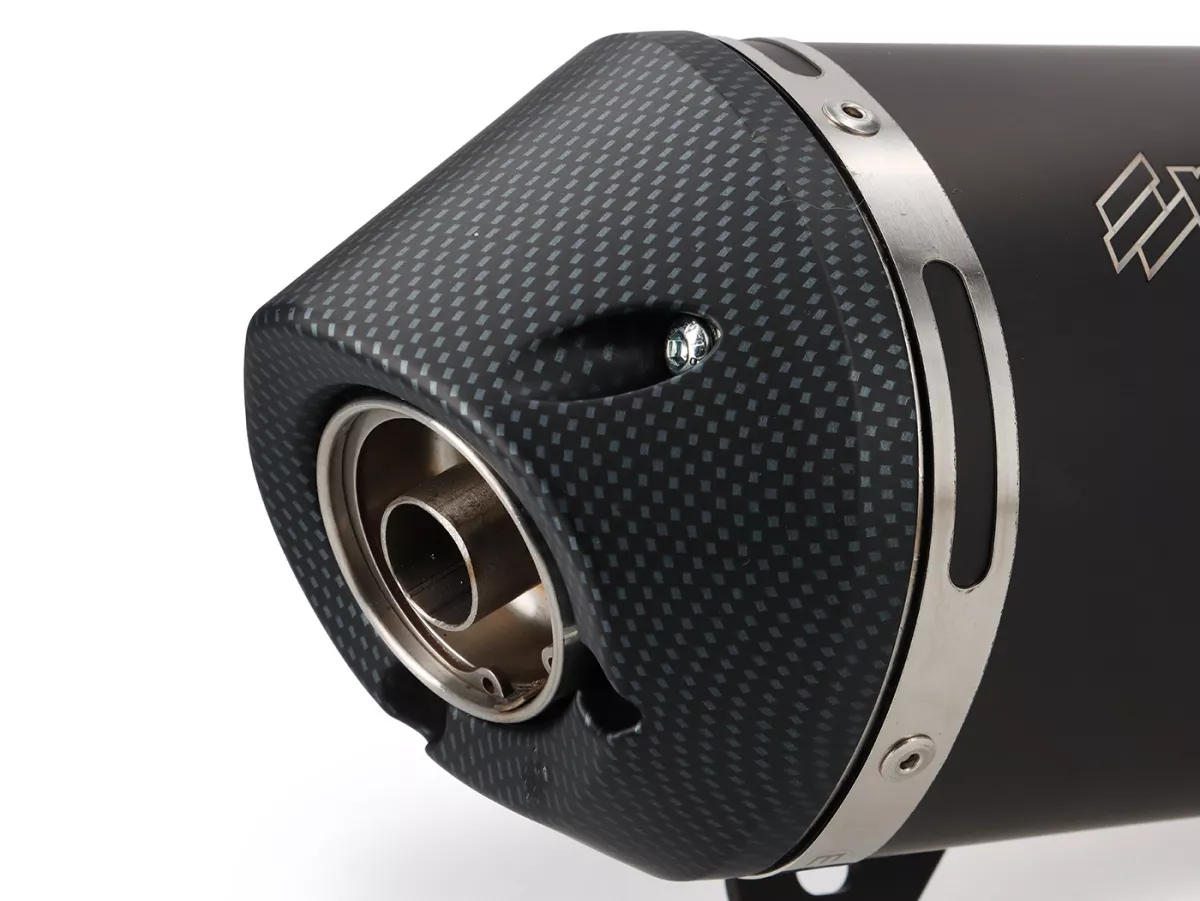 Knalpot -POLINI- sistem lengkap - Vespa GTS 125, GTS Super 125 (MD3A) - (Euro 5, 2021-) - aluminium (hitam) - dihomologasi, dengan konverter katalitik