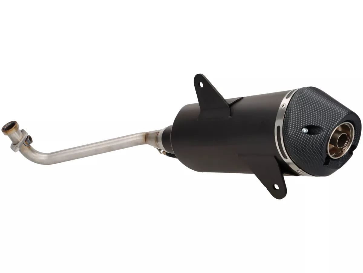 Knalpot -POLINI- sistem lengkap - Vespa GTS 125, GTS Super 125 (MD3A) - (Euro 5, 2021-) - aluminium (hitam) - dihomologasi, dengan konverter katalitik