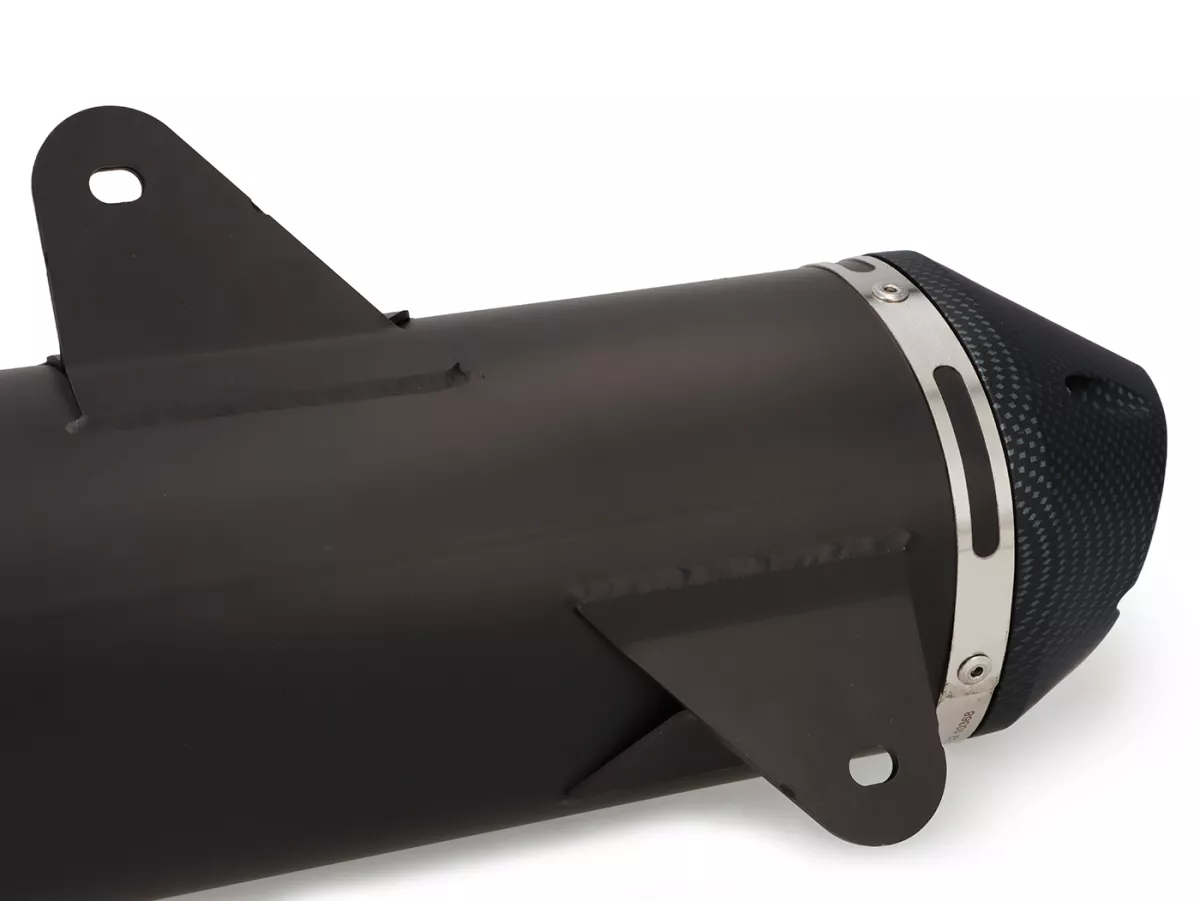 Knalpot -POLINI- sistem lengkap - Vespa GTS 125, GTS Super 125 (MD3A) - (Euro 5, 2021-) - aluminium (hitam) - dihomologasi, dengan konverter katalitik