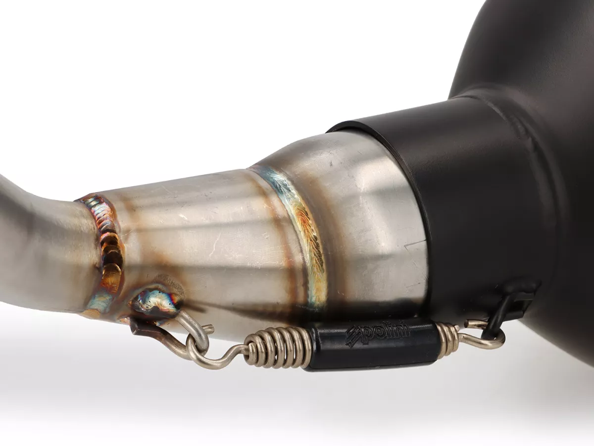 Knalpot -POLINI- sistem lengkap - Vespa GTS 125, GTS Super 125 (MD3A) - (Euro 5, 2021-) - aluminium (hitam) - dihomologasi, dengan konverter katalitik