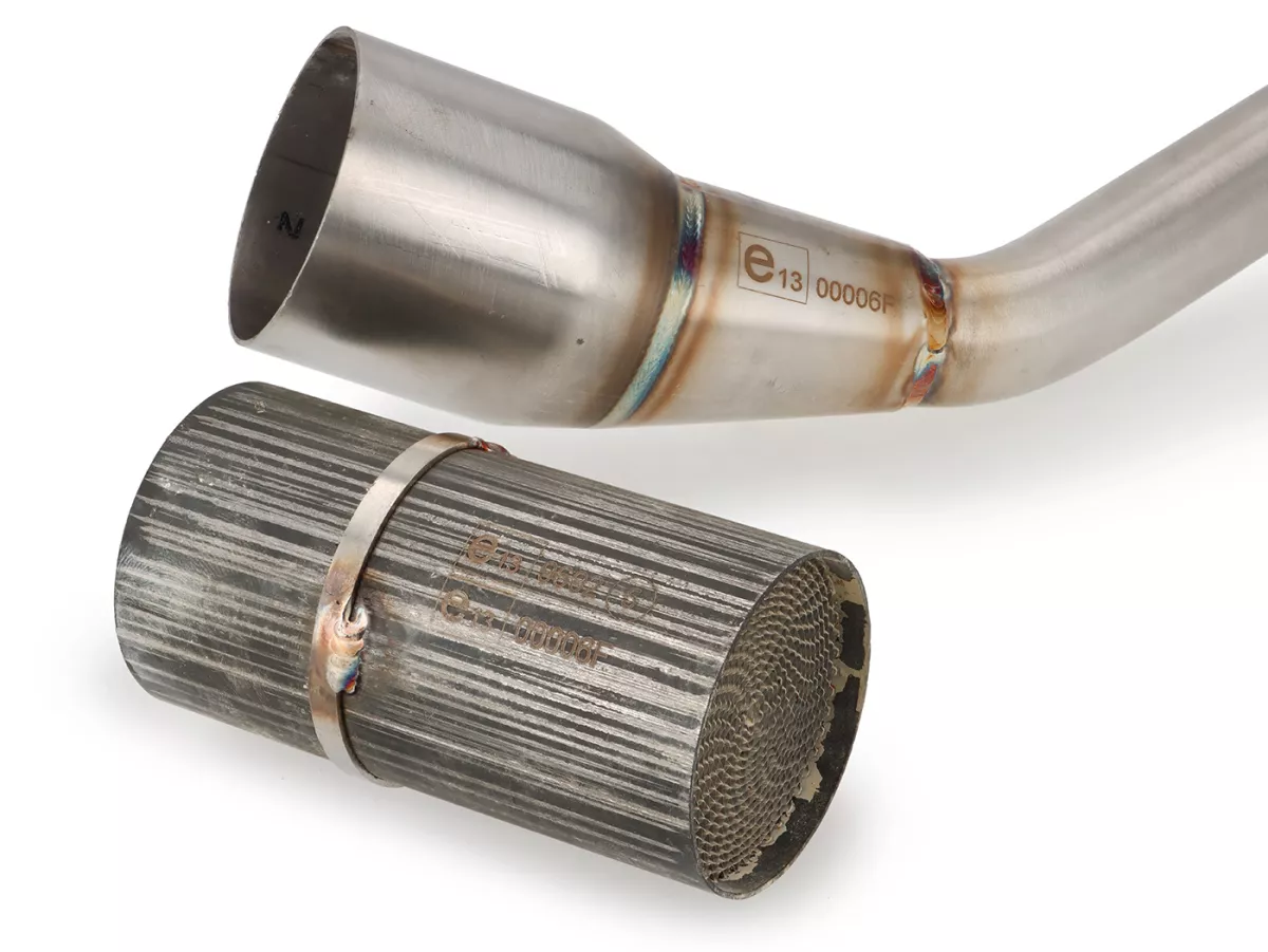 Knalpot -POLINI- sistem lengkap - Vespa GTS 125, GTS Super 125 (MD3A) - (Euro 5, 2021-) - aluminium (hitam) - dihomologasi, dengan konverter katalitik