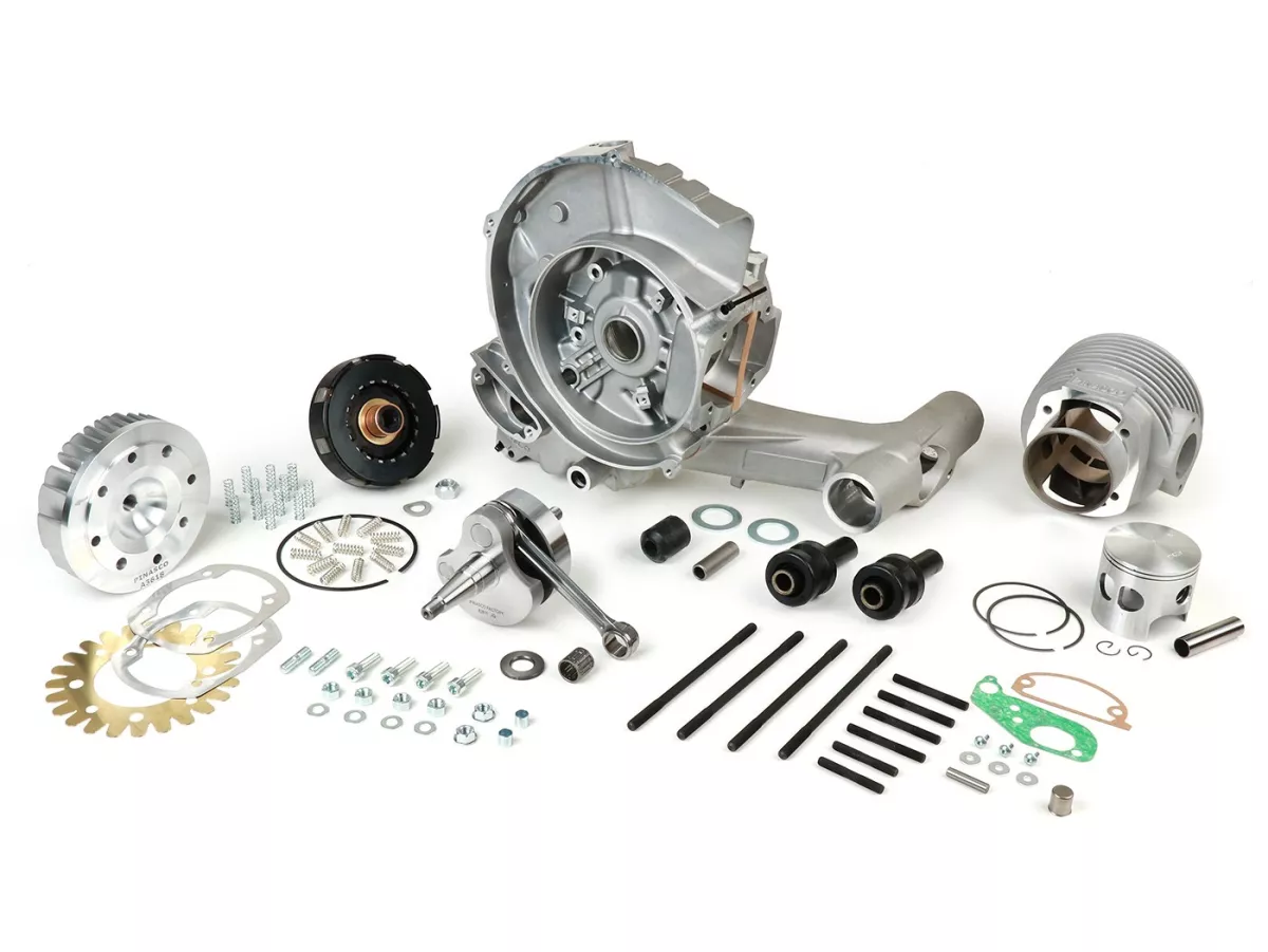 Juego motor - kit tuning (cárter, cigüeñal, embrague, cilindro) -PINASCO 260 ccm Master, válvula rotativa - Vespa PX, Rally, Sprint, VNA, VNB, VBA, VBB, Super, TS, GT, GTR