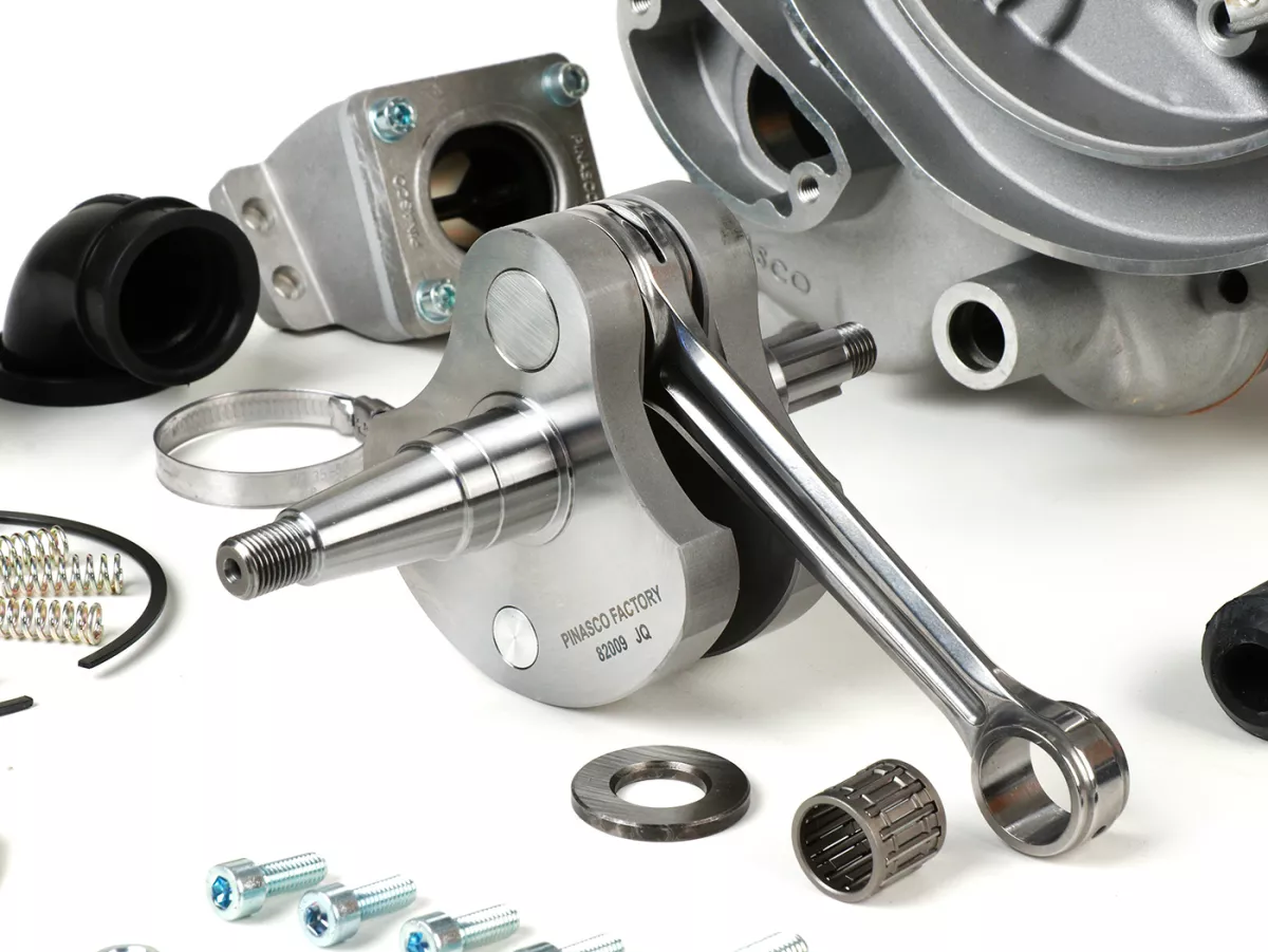 Juego motor - kit tuning (cárter motor, cigüeñal, embrague, cilindro) -PINASCO 260 cc esclavo, admisión válvula de láminas- Vespa PX, Rally, Sprint, VNA, VNB, VBA, VBB, Super, TS, GT, GTR
