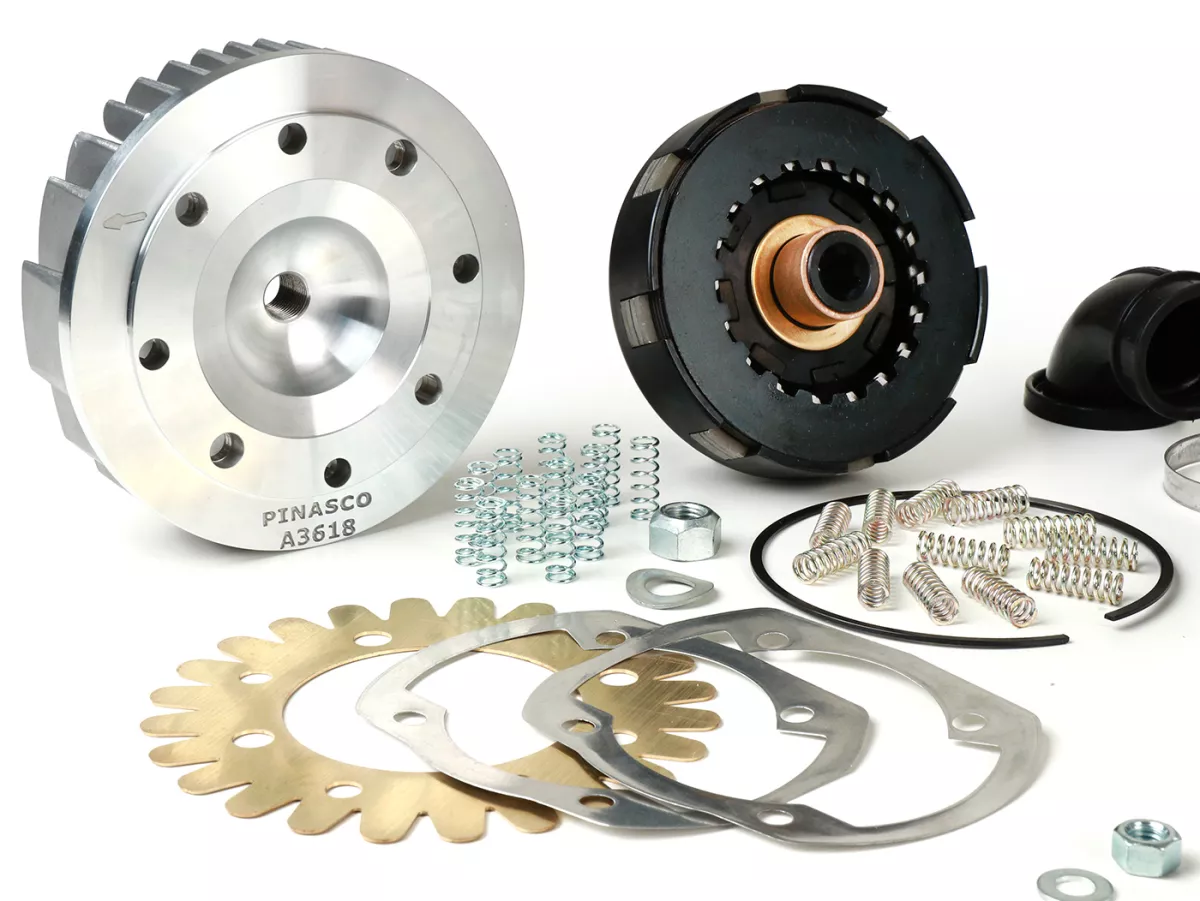 Juego motor - kit tuning (cárter motor, cigüeñal, embrague, cilindro) -PINASCO 260 cc esclavo, admisión válvula de láminas- Vespa PX, Rally, Sprint, VNA, VNB, VBA, VBB, Super, TS, GT, GTR