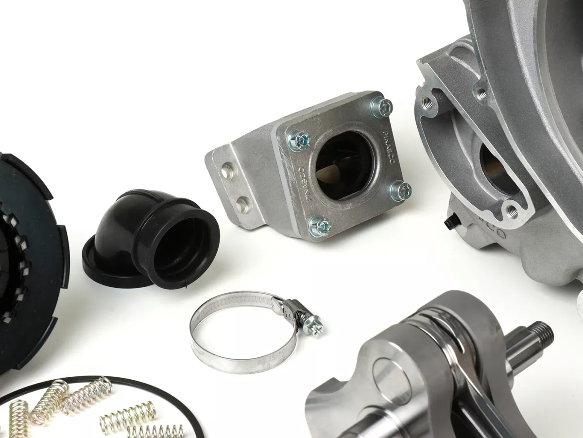 Juego motor - kit tuning (cárter motor, cigüeñal, embrague, cilindro) -PINASCO 260 cc esclavo, admisión válvula de láminas- Vespa PX, Rally, Sprint, VNA, VNB, VBA, VBB, Super, TS, GT, GTR