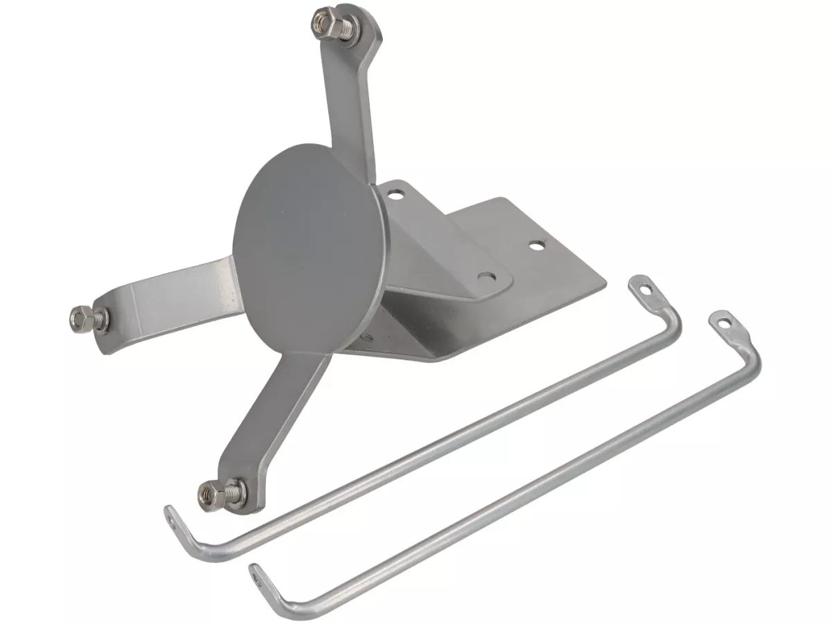 Reserveradhalter Heck -PREMIUM 10 Felge, Montage mit Sitzkissen- Vespa Largeframe Sprint, GT, GTR, GL, T4 - grau lackiert